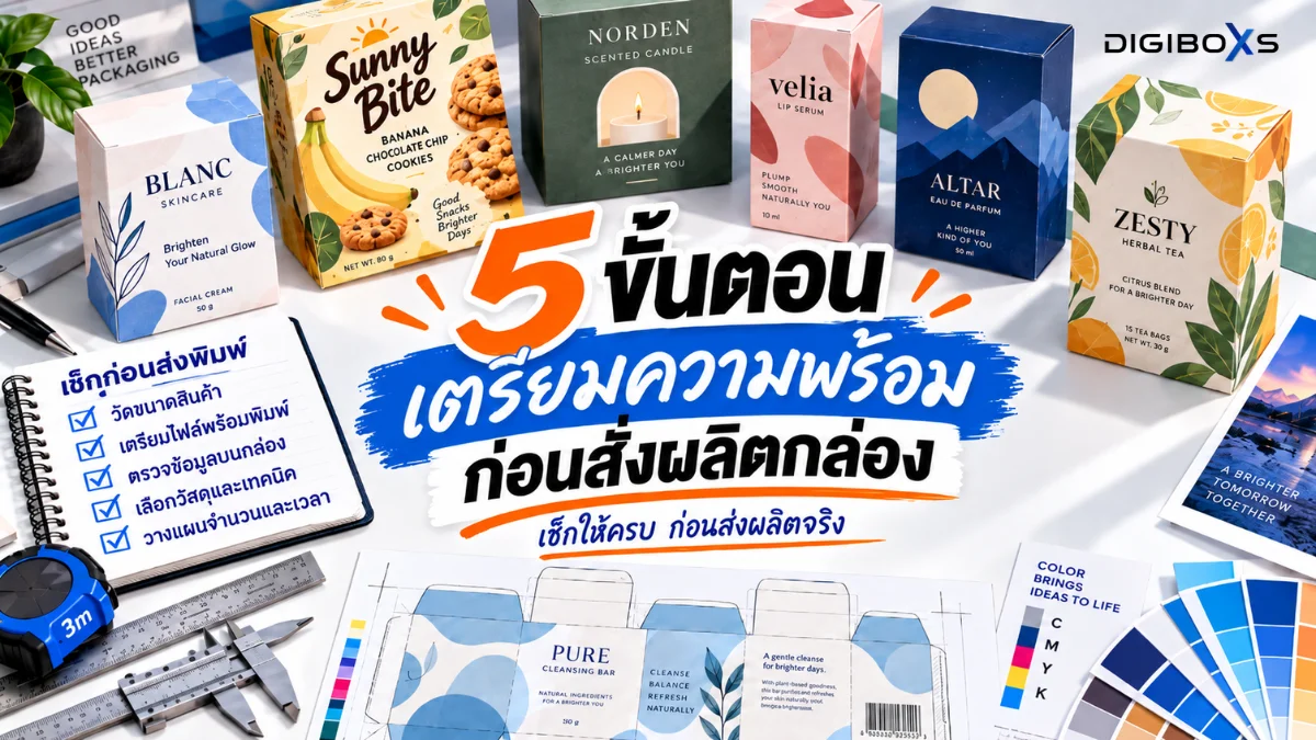 5 ขั้นตอนเตรียมความพร้อมสั่งผลิตกล่องบรรจุภัณฑ์ ฉบับมือโปร