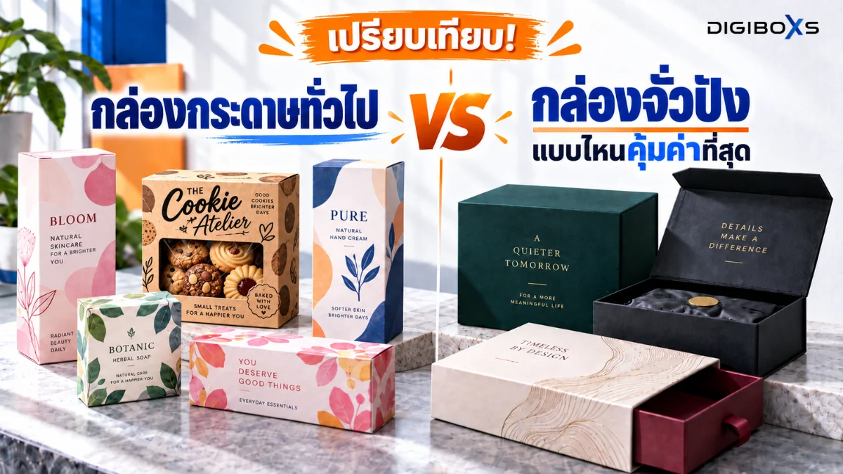 เปรียบเทียบ! กล่องกระดาษทั่วไป vs กล่องจั่วปัง แบบไหนคุ้มค่าที่สุด